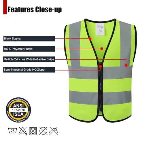 Kids Safety Vest - Hi Vis Reflective Vest for Kids - Running, Cycling