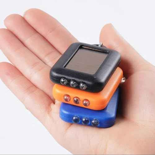 Pocketman Mini LED Keychain Flashlight Torch Solar Power 3 LED Light Lamp Keychain Torch with Key Ring Mini Key Ring Portable Safety Lamp
