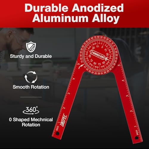 UNIPEC 7.3 in Aluminum Miter Saw Protractor & Angle Finder Tool