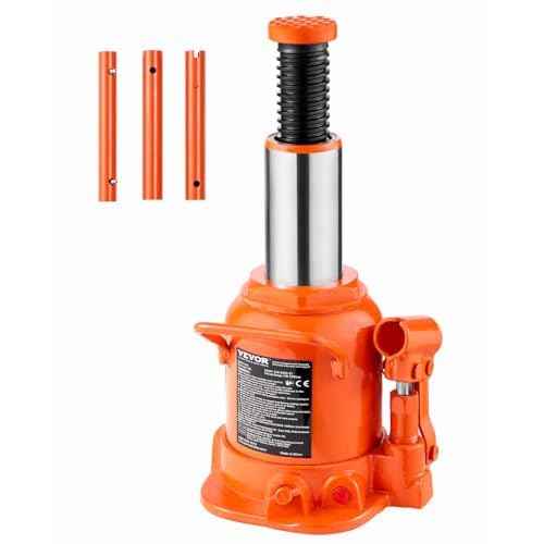 VEVOR Hydraulic Bottle Jack, 20 Ton/44092 lbs Low Profile Welded Bottle Jack with 6.69''-12.6'' Lifting Range & 3-Section Long Handle, for Car, Pickup, Truck, RV, Auto Repair, Industrial Engineering