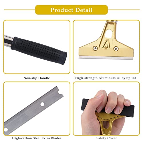 4 Inch Razorblade 4 Inch Razor Blade Scraper with 20Pcs Extra Metal Blades Multi-purpose ...