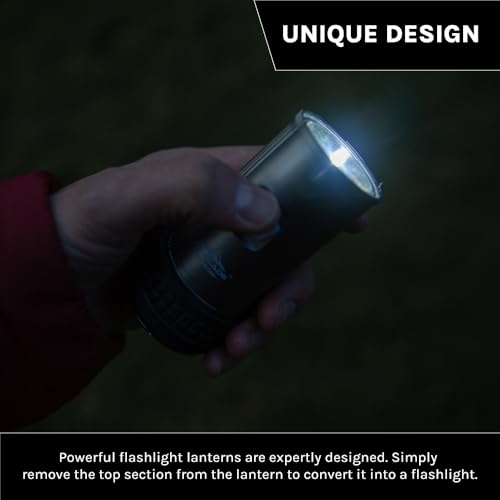 Cascade Mountain Tech 500-Lumen IPX4 Water-Resistant LED Flashlight Lantern with 3 Light Modes for Outdoor and Emergency Use - 3 Pack,Black