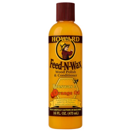 Howard Beeswax Wood Polish & Conditioner 16 Oz - Feed-N-Wax with Orange Oil