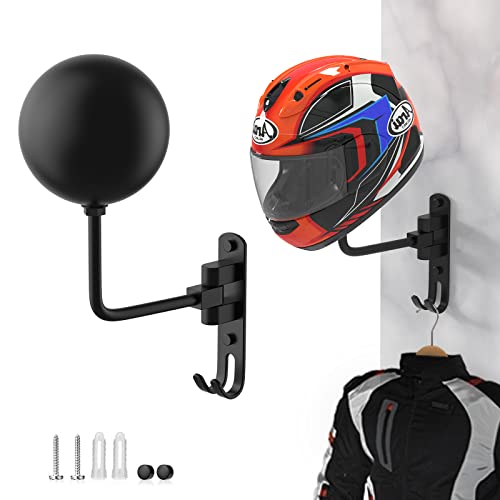 Black LIFXIZE Wall Mount Helmet Holder with 180° Swivel for Motorcycle & Sports Gear