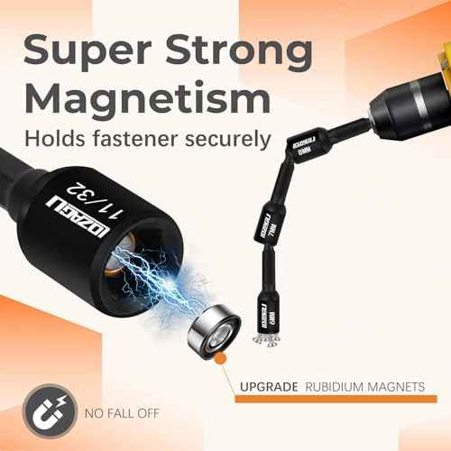 17PCS Magnetic Nut Driver Set | SAE and Metric | Premium Impact Power Hex Nut Driver Drill Bit Master Kit | 1/4 Inch Hex Shank | Cr-V Steel (17PCS Magnetic Nut Driver (Short))