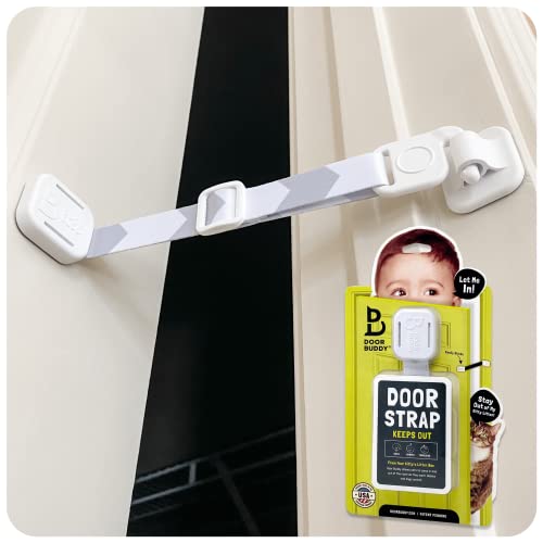 Door Buddy Baby & Cat Door Latch - Adjustable Child Safety Lock, Grey