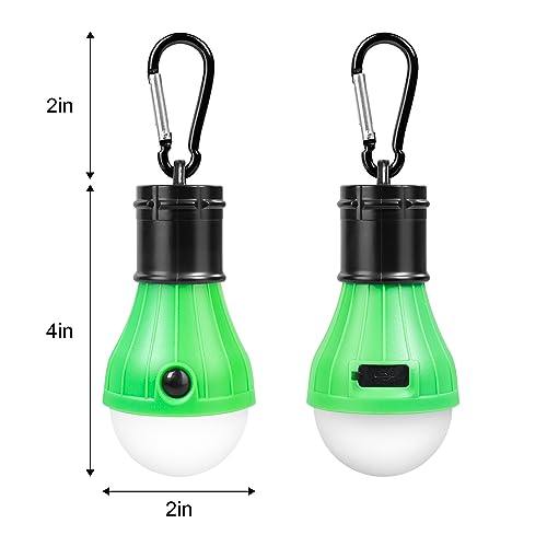 Jarxin 4 Pack USB Rechargeable LED Camping Lanterns - Black Outdoor Tent Lights