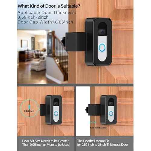 Upgrade Anti-Theft Video Doorbell Mount, Not Block Doorbell Motion Sensor, No-Drill Mounting Bracket for Apartment Renters Home Office Room, Not for Security Door (Doorbell Not Included)