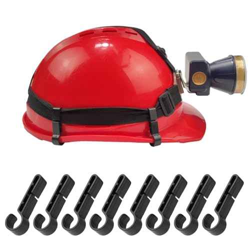 52 Pcs Hard Hat Clips for Headlamp - LED Light Helmet Clips - Easily Mount Headlamp on Narrow-Edged Helmet - Anti-Slip Stable