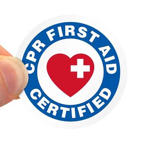 SmartSign CPR First Aid Certified Pack of 5 Hard Hat Labels | Retro-Reflective, 2" Circle