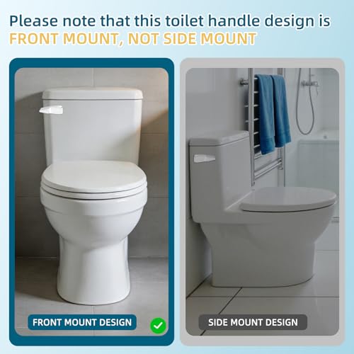 Hygie Rinse Universal Front Mount Metal Toilet Handle Replacement Kit with Chrome Finish & Circle Flapper Chain