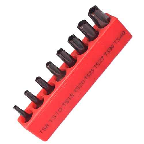 8-Piece 5 Point Torx Security Screwdriver Bit Set, TS8-TS40, 1-inch Long