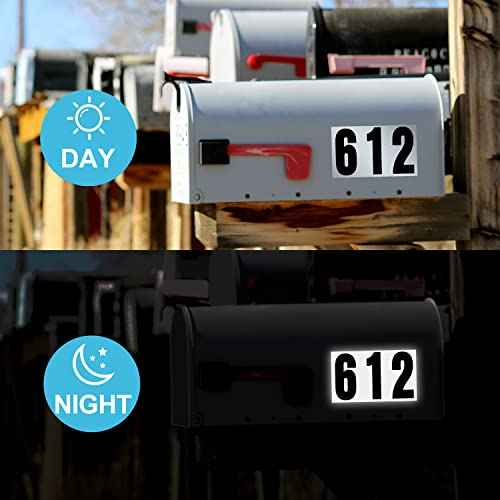 60 Numbers, Reflective Adhesive Mailbox Number Pack, 3", Waterproof Number Stickers for Signs, Door, Cars, Trucks, Home, Business, Address Number