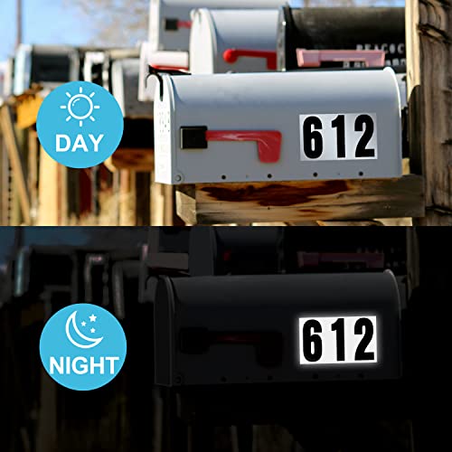 SUREFORU 1 Pack (60) Reflective House & Mailbox Numbers - Waterproof Adhesive Stickers for Home, Door, Car, Business Signage