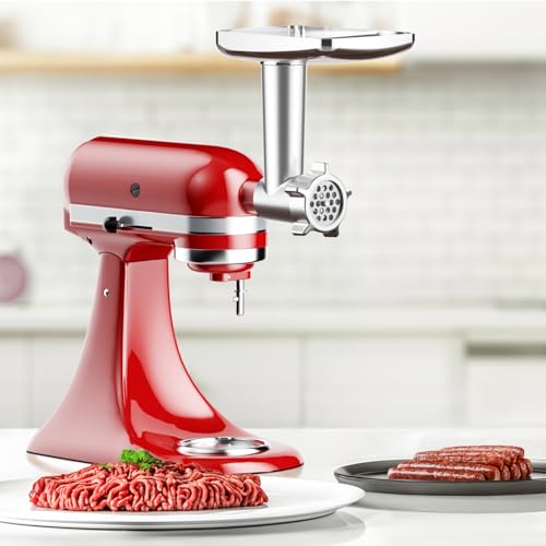 KitchenAid Meat Grinder Attachment with 4 Grinding Plates & Sausage Tubes