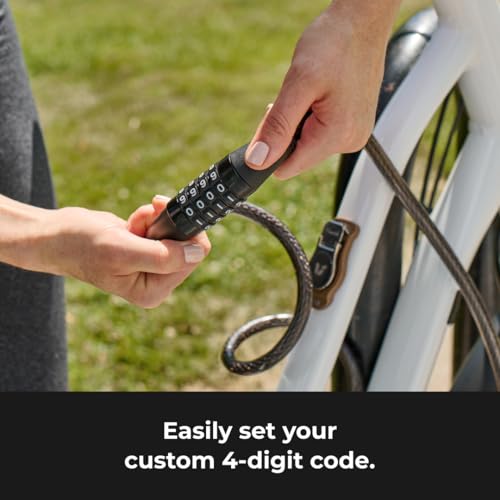 Master Lock 8370D 5ft Resettable Combination Bike Cable Lock, 1/2" Braided Steel
