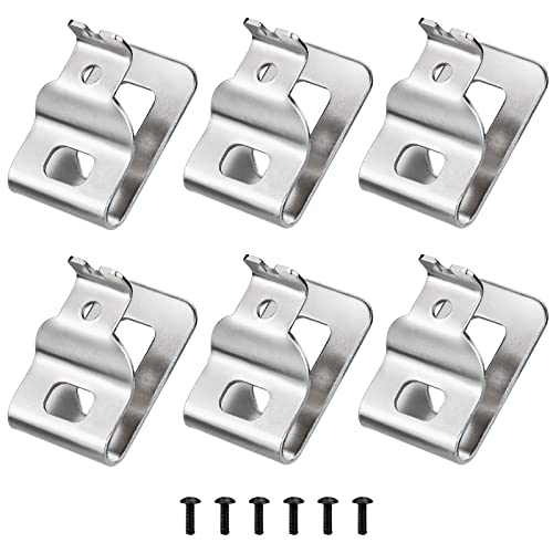 Belt Clips for Dewalt, 6pcs 304 Stainless Steel Drill Tool Clips with Screws for Dewalt N268241 N086039 Fit for 20V Power Tools for DCD980 DCD985 DCD980L2 DCD985L2