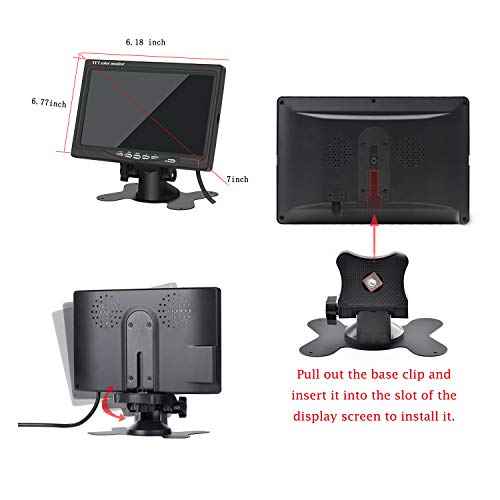 7 Inch Monitor HDMI - 1024x600 HD TFT LCD Screen Display AV VGA Input Built in Speaker for Raspberry Pi 3 Model B+ 3B CCTV Computer PC DVR Car