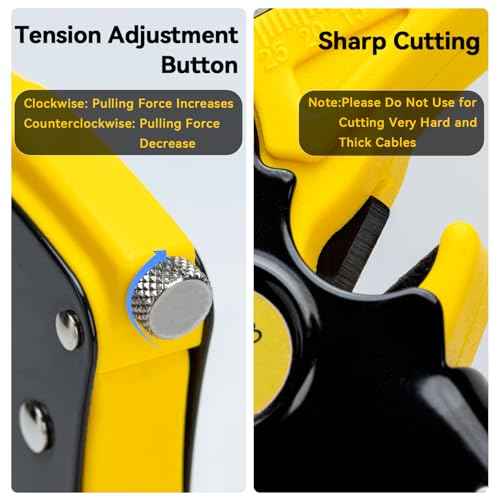 deli Automatic Wire Stripper and Cutter, Quick Strip Wire Stripper Tool for 10-24 AWG Electrical Cable and Autimotive Repair, Ergonomic Handle Design, Yellow and Black
