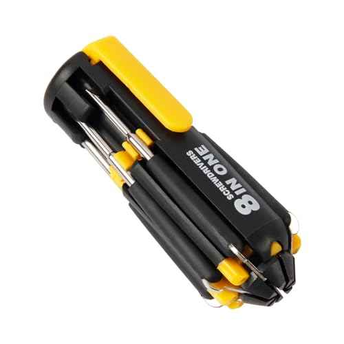 8 in 1 Screwdriver with Flashlight, Multi Functional 8 in 1 Screwdrivers Tool Set with Worklight for Household, Auto