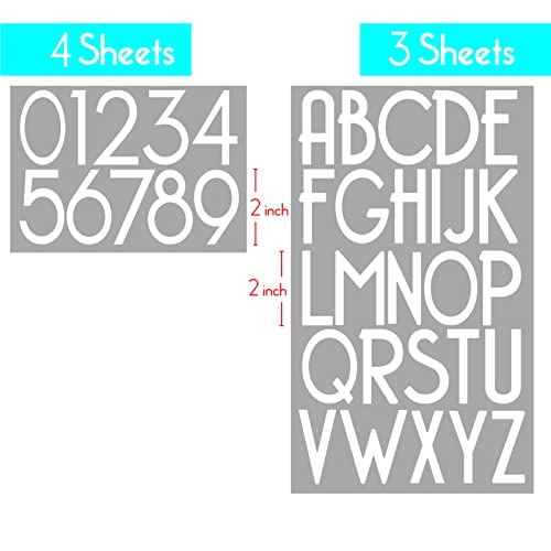 Olaine 2 Inch White Vinyl Alphabet & Number Stickers Self-Adhesive Mailbox Kit