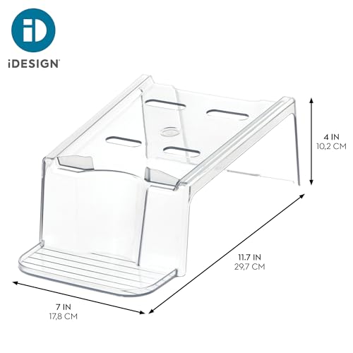 iDesign Detergent Holder, Clear - 2-Tier Stand with Drip Tray, Pack of 1