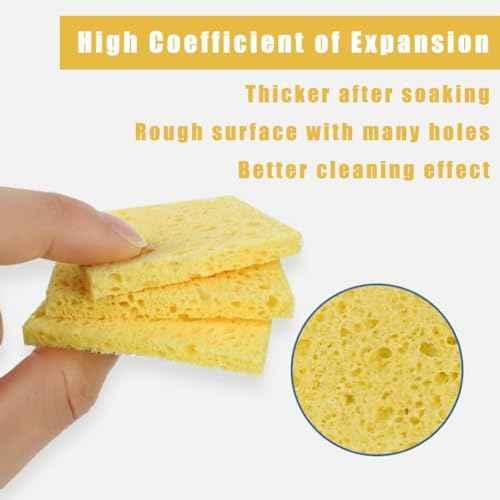 20Pcs Soldering Sponge 50x35mm Square, Replacement Solder Welding Iron Cleaning Pads Sponge (Thickened)