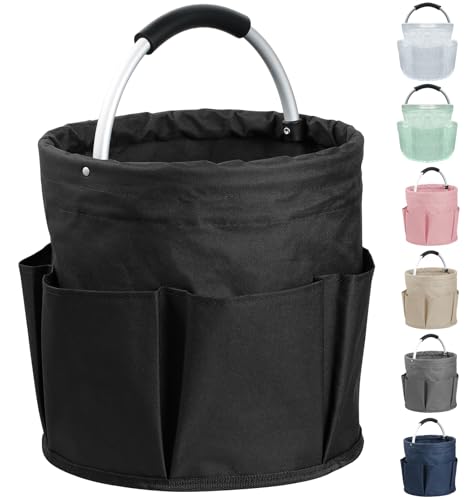 IHOMAGIC 17L Foldable Cleaning Caddy with 6 Pockets – Black, 600D Oxford, Portable