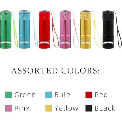 6 Pack Mini Flashlight Bulk, Small Aluminum LED Powerful Handheld Torches Set with Lanyard High Lumens Batteries Included for Party Favors Travel, Night Reading Christmas Gifts Party Favors Halloween