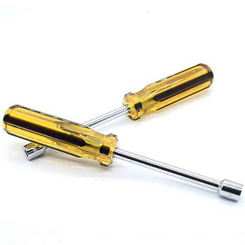 2Pcs 8mm Socket Wrench Screwdriver, Hexagon Nut Driver with Steel Cushion Grip for Easy Hand-Making and Repair Projects