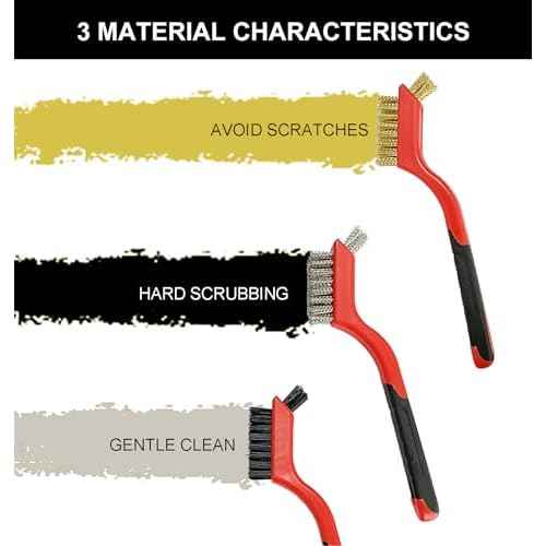 Rust Remover 3 Pack Small Wire Brush, Brass Wire Brush Tool Rust Remover for Metal (3 Brass Red)