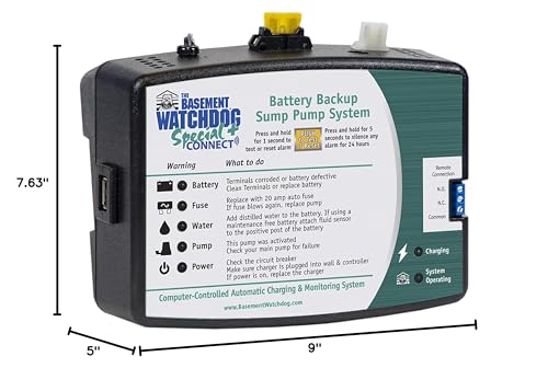 THE BASEMENT WATCHDOG Model BWSP 2,600 GPH at 0 ft. and 1,850 GPH at 10 ft. Special CONNECT Battery Backup Sump Pump System with WiFi-Capable 24-Hour-a-Day Monitoring Controller
