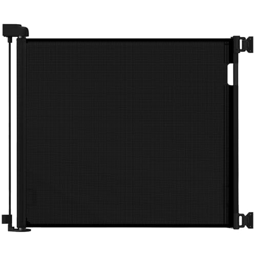 Veraste Black Retractable Baby & Pet Safety Gate 33.6x55 Inches, Indoor & Outdoor