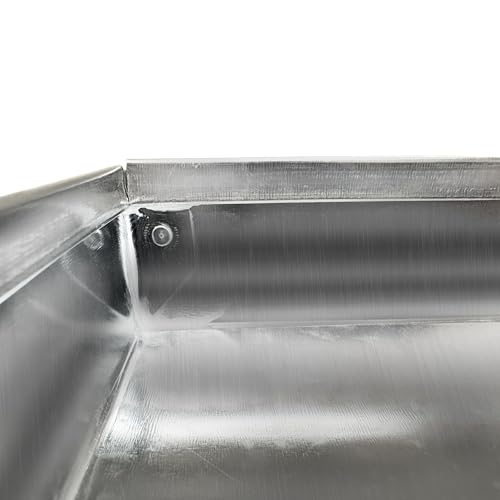 Universal Metal Solutions 32x32x2 Inch Galvanized Drain Pan with Hole & Connector for Water Heaters & AC Units