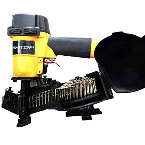 BHTOP 600 Count Coil Roofing Nails 1-1/4 Inch x .120-Inch for Roofing Nail Gun, 15 Degree Round Head Wire Weld Collated Roofing Nail, Smooth Shank Electro Galvanized Air Nails for Roofs