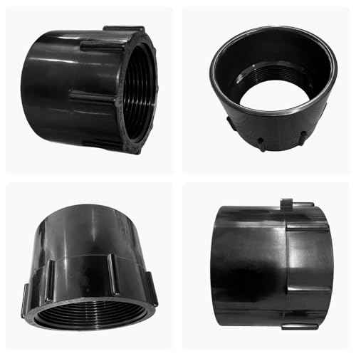Lesso 2 pack ABS Female Adapter (HUBxFIPT) - 2 Inch Black ABS Female Pipe Fitting, Quick Installation with Leak-Proof, Multi-Purpose Use for Plumbing/Irrigation/Hydroponics (Wide Compatibility)