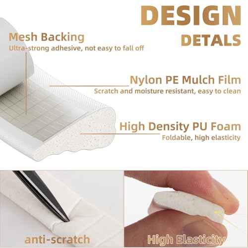 118¡± Wedge-Shape Foam Window Weather Stripping Door Seal Strip,Soundproofing Frame Winter Insulation Tape for Exterior Front Door,Noise Cancelling Window Inserts,Door Gap Filler Light Blocker,White