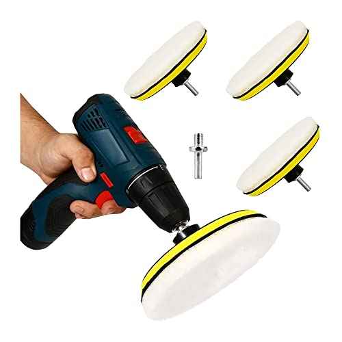 Acxico 1 SET 5pcs 6" Car Polishing Wheel Buffing Pads Set Wool Mop Kit Pad Polisher for Drill