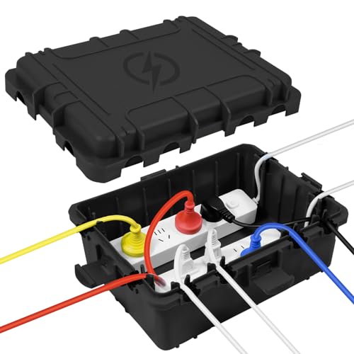 OUTDSPLY Large Black Outdoor Waterproof Electrical Box IP54 12x9x5 Inches