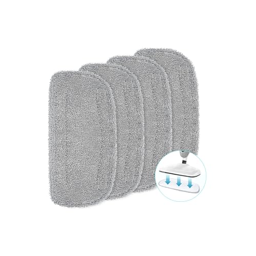 LOVECO 4 Pack Steam Mop Pads for GorFanty Neugo MX-C02 — 11-in-1, 12.4x5.9in, Machine Washable, Includes Laundry Bag