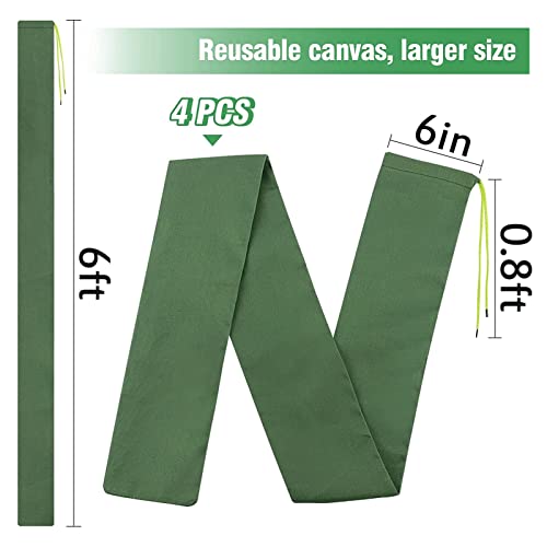 Biubee 4pcs 6ft Long Canvas Flood Sandbags with Elastic Bands – Reusable Heavy-Duty Water Barriers