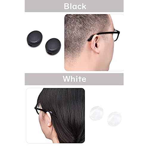 OPUGIT Silicone Eyeglasses Temple Grips, Mini Round Eyewear Retainer, Anti-Slip Glasses Retainer, Frame Grips for Spectacle, Sunglasses, Glasses, Eyewear, 10 Pairs, Clear