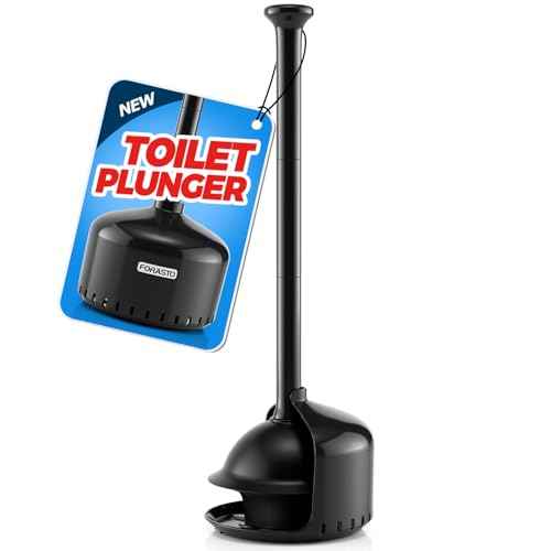 Toilet Plunger with Holder,Plungers for Bathroom with Holder,Plunger with Cover,Bathroom Decor£¬Bathroom Accessories£¬Toilet Bowl Cleaners,Black(19inch)