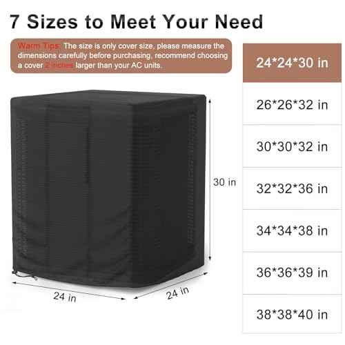 Mrrihand Central Air Conditioner Cover for Outside Units Waterproof Heavy Duty AC Unit for Outdoor Large AC Cover for Winter (24"X24"X30")