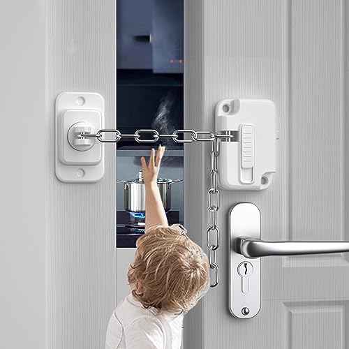 Cabinet Locks for Babies (2 Pack), Heavy Refrigerator Lock, for Fridge, Cabinets, Drawers, Dishwasher, Toilet, Window and Child Locks for Cabinets, Strong non-marking Adhesive No Drilling