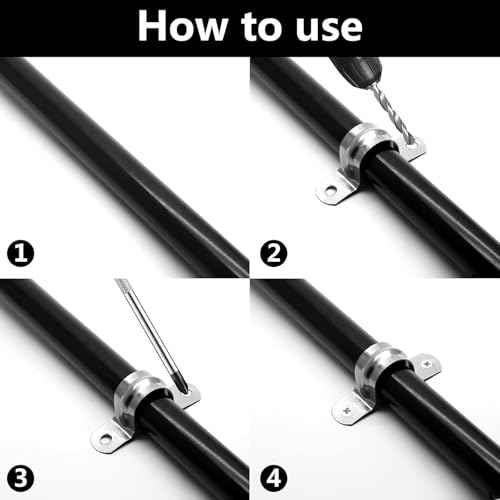 50 Pack 3/4 Inch 20mm U Bracket Rigid Pipe Strap Clamp, Two Hole Strap U Tube Pipe Conduit Clamp Clip for Pipe Fixing