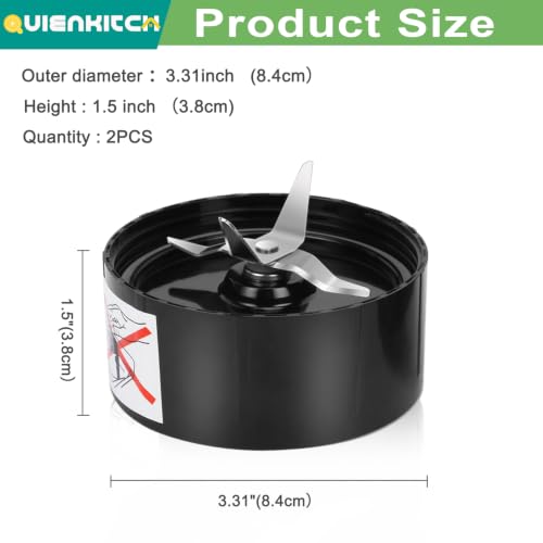 2-Pack Replacement Blender Blades for Magic Bullet 250W MB1001 MBR-1701 - Stainless Steel