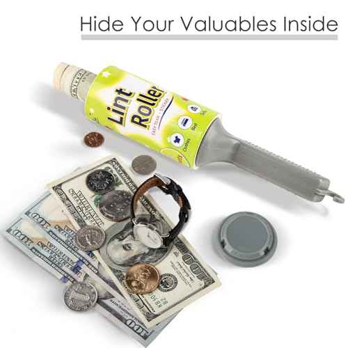 Real Working Lint Roller with Storage, Secret Stash Safes, Secret Hidden Diversion,Money Jewelry Storage (man)