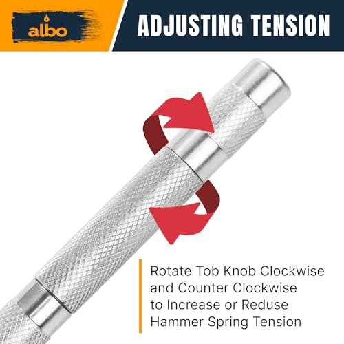 ALBO Spring Loaded Center Punch Tool ? 5 Inch Automatic Punch for Metal, Wood, Steel ? Heavy Duty Drill Punch ? Durable Galvanized Coating, Precision Tip for DIY, Workshop & Professional Use (1pc)