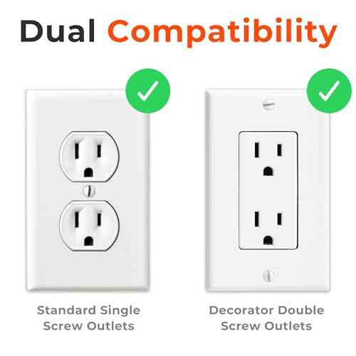 4-Pack Self-Closing Outlet Covers Baby Proofing - for Standard Single Screw & Decorator 2-Screw Outlets - Child Proof Sliding Outlet Covers